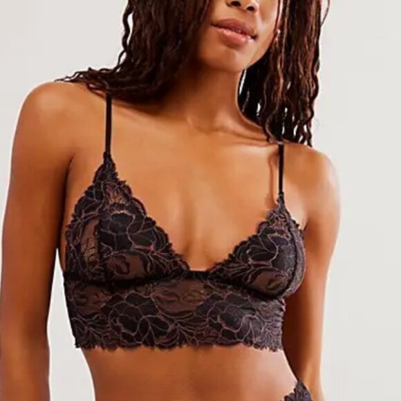 NWOT Free People Crossdye Everyday Lace Longline Bralette Set of 2 - Picture 2 of 6